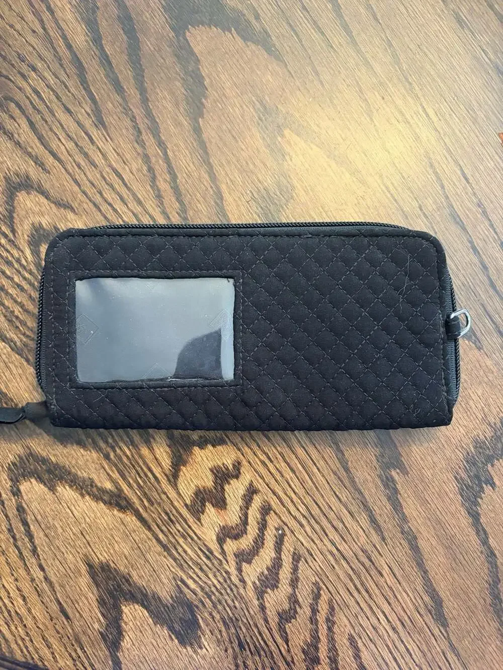 Vera Bradley Black Microfiber Quilted RFID Accordion Wristlet Wallet